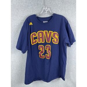 Adidas Cleveland Cavs Lebron James 23 Shirt Men's XL Blue Short Sleeve‎ NBA Tee